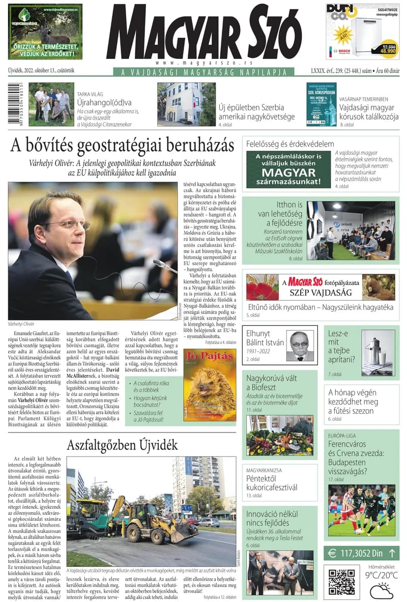 Magyar Szó, 79. évf. 2022. október 13. 239. sz. 1–20. oldal