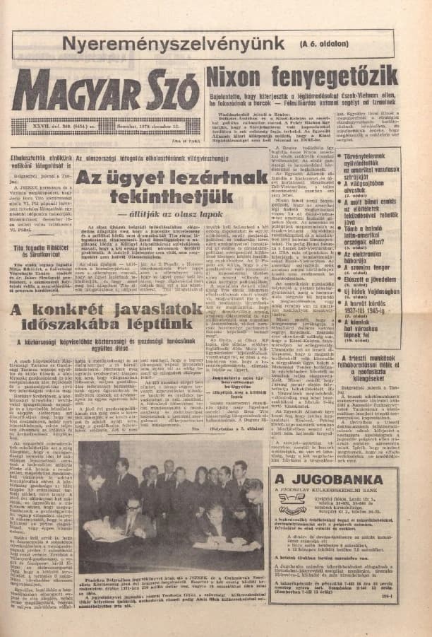 Magyar Szó, 27. évf. 1970. december 12. 340. sz. 1–20. oldal