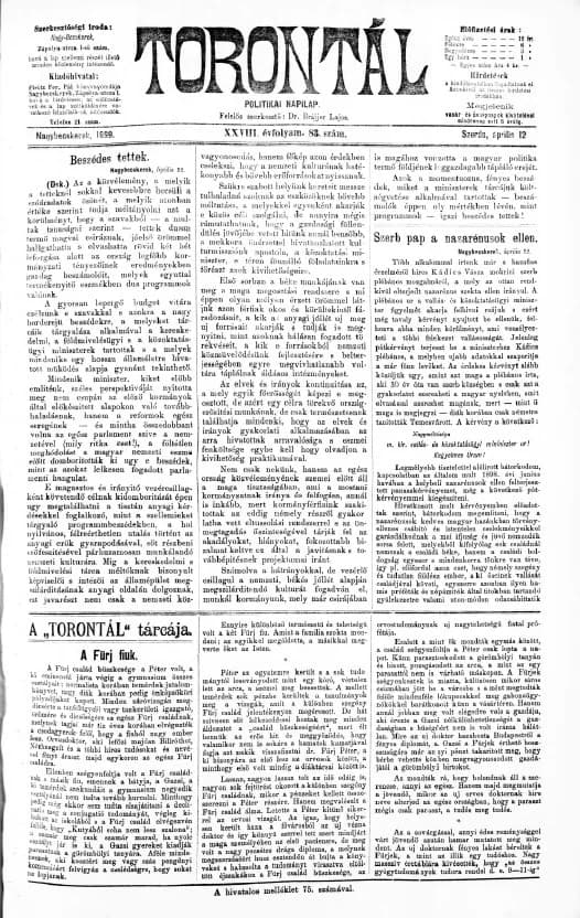 Torontál, 28. évf. 1899. április 12. 83. sz.
