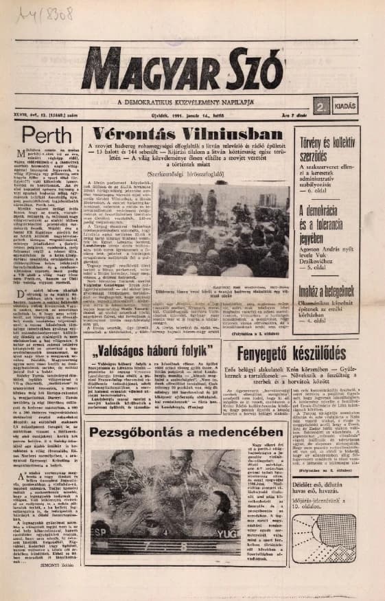 Magyar Szó, 48. évf. 1991. január 14. 12. sz. 1–20. oldal