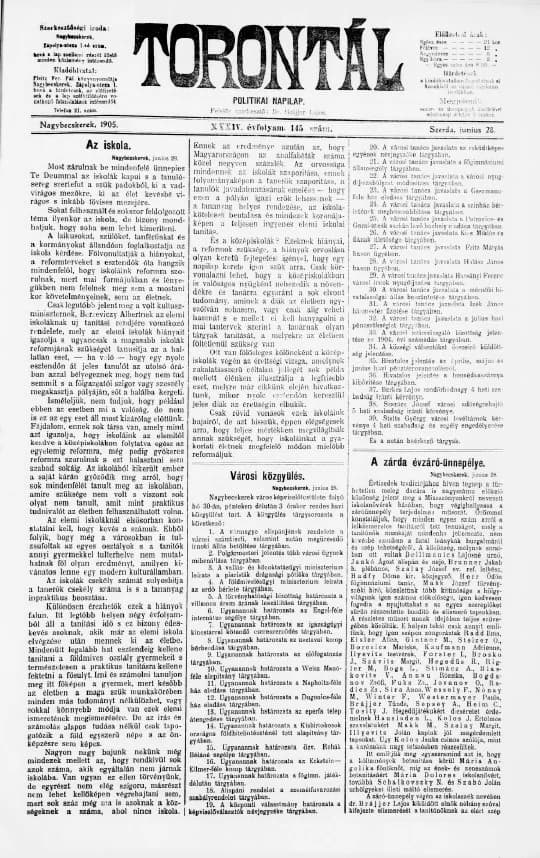 Torontál, 34. évf. 1905. június 28. 145. sz.