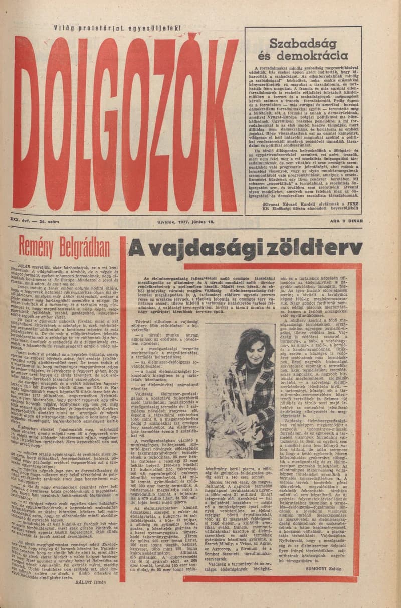 Dolgozók, 31. évf. 1977. június 16. 24. sz.