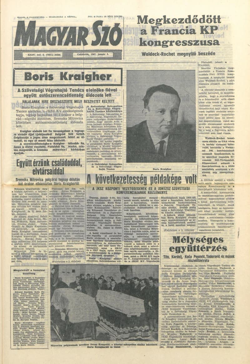 Magyar Szó, 24. évf. 1967. január 5. 2. sz. 1–14. oldal
