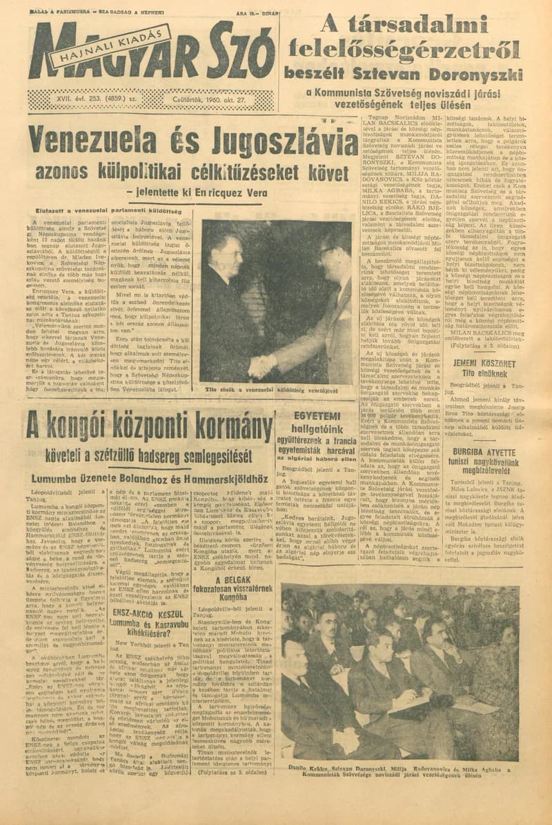 Magyar Szó, 17. évf. 1960. október 27. 253. sz. 1–24. oldal