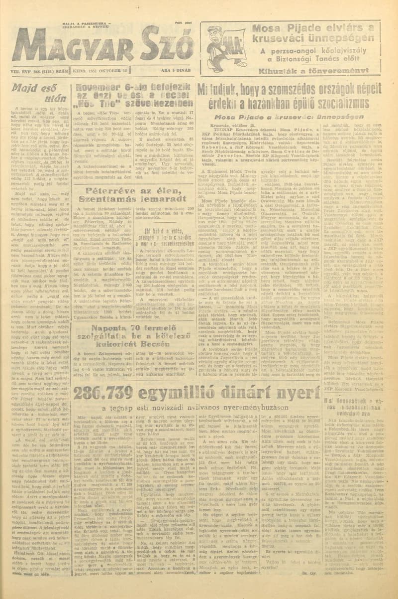 Magyar Szó, 8. évf. 1951. október 16. 246. sz. 1–4. oldal