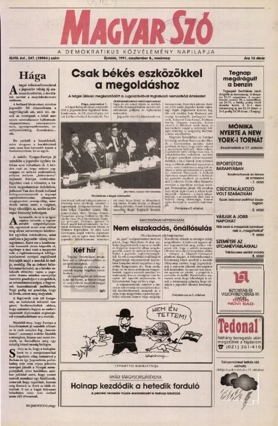 Magyar Szó, 48. évf. 1991. szeptember 8. 247. sz. 1–28. oldal