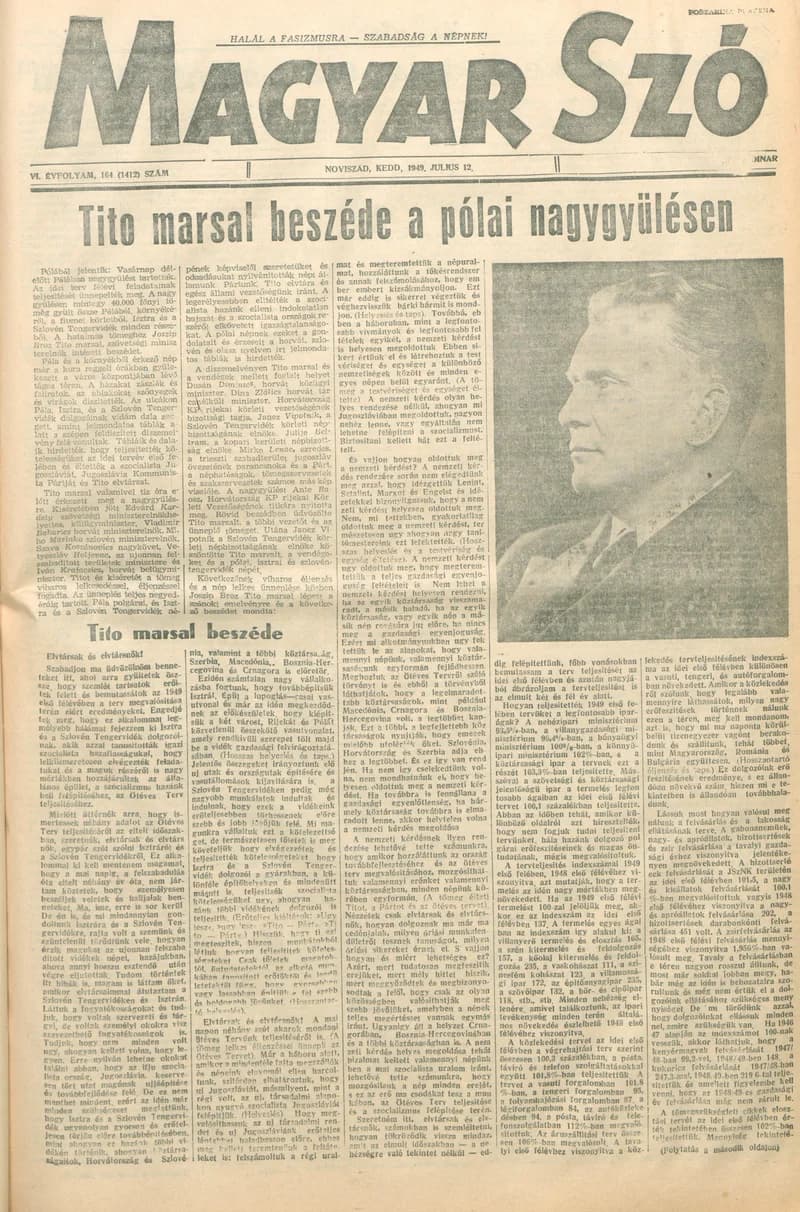 Magyar Szó, 6. évf. 1949. július 12. 164. sz. 1–4. oldal