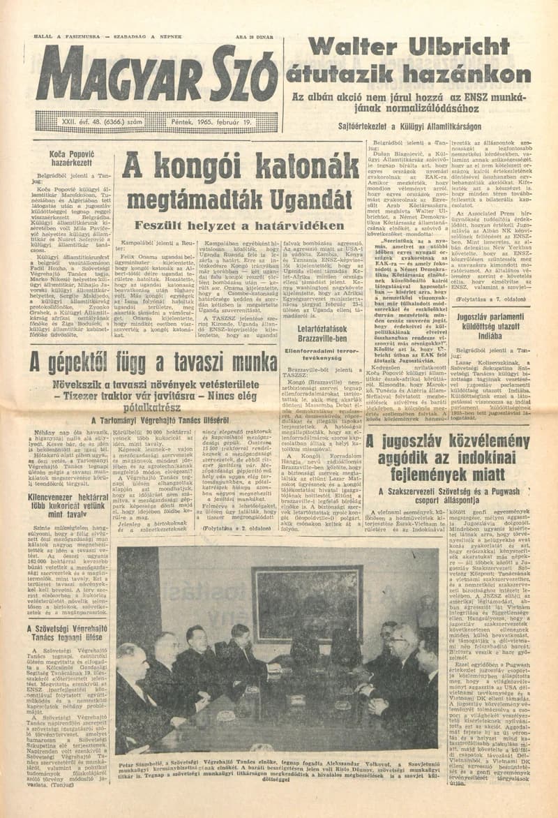 Magyar Szó, 22. évf. 1965. február 19. 48. sz. 1–16. oldal