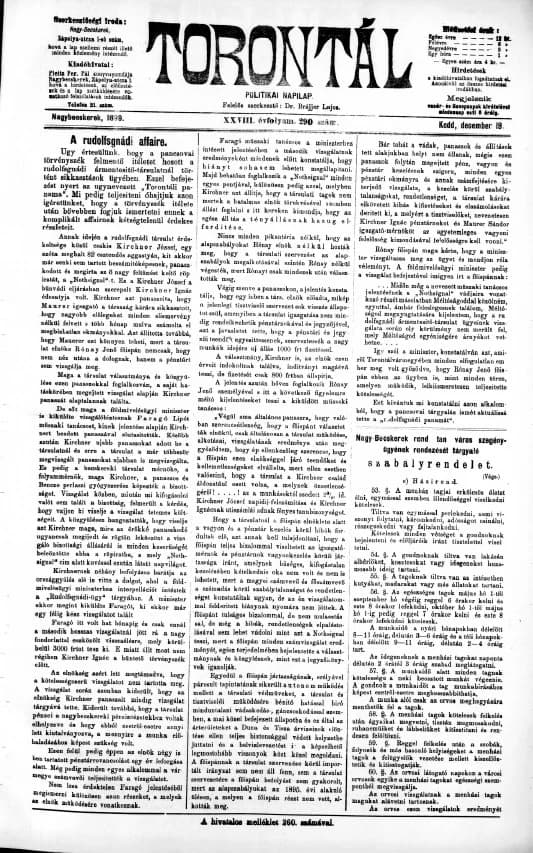 Torontál, 28. évf. 1899. december 19. 290. sz.