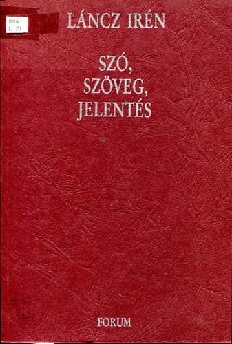 Szó, szöveg, jelentés 