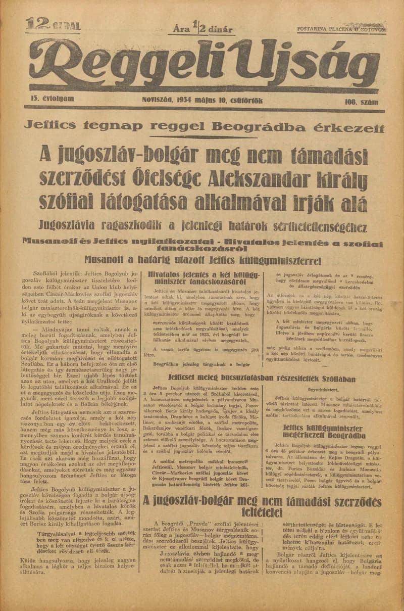 Reggeli Újság, 15. évf. 1934. május 10. 108. sz.