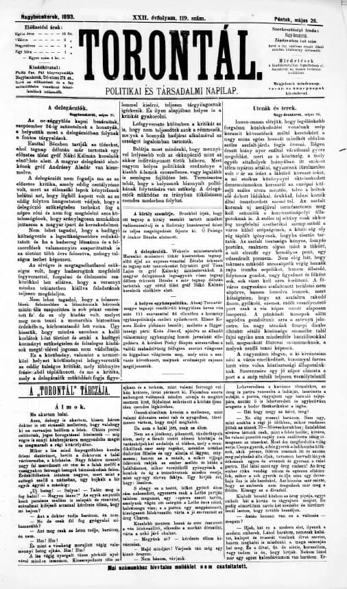 Torontál, 22. évf. 1893. május 26. 119. sz.