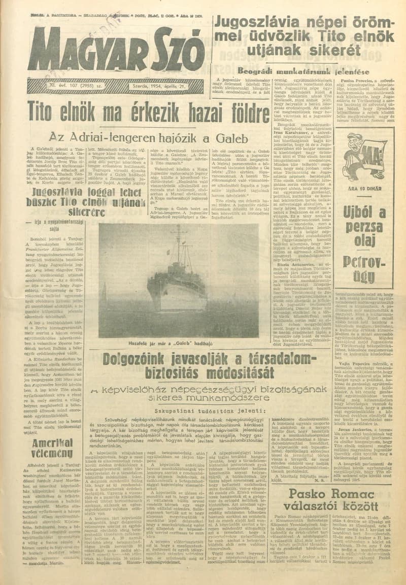 Magyar Szó, 11. évf. 1954. április 21. 107. sz. 1–8. oldal