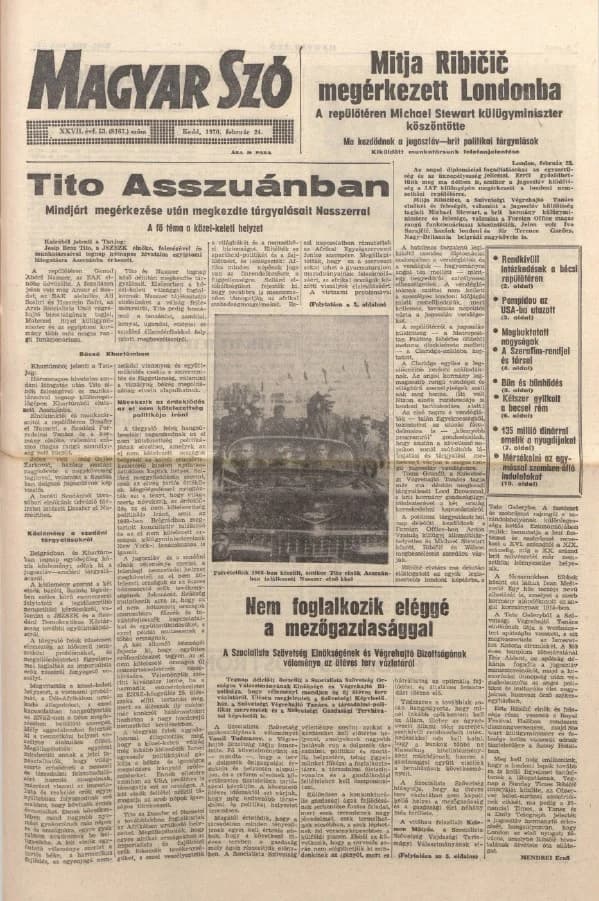 Magyar Szó, 27. évf. 1970. február 24. 53. sz. 1–16. oldal