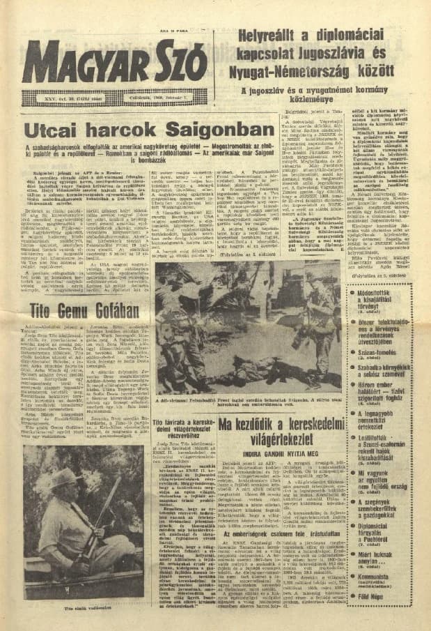 Magyar Szó, 25. évf. 1968. február 1. 30. sz. 1–20. oldal