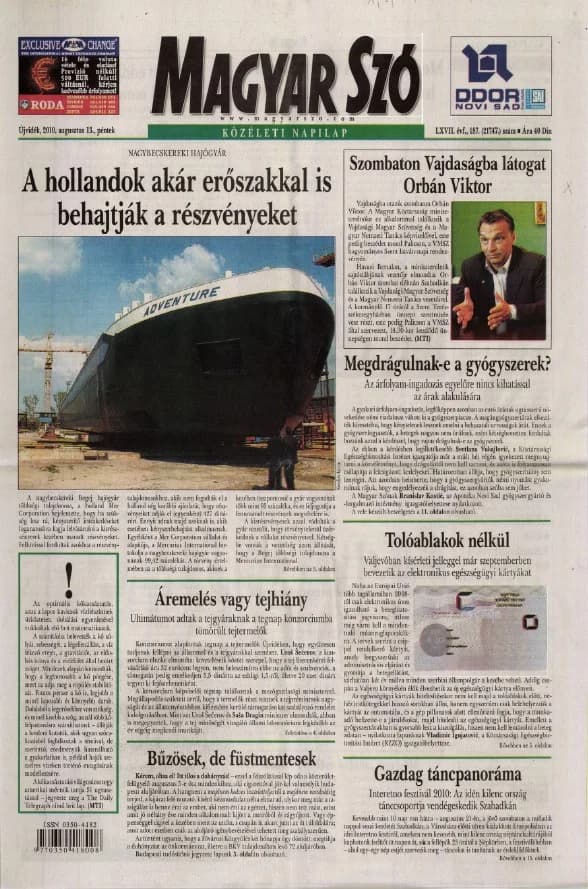 Magyar Szó, 67. évf. 2010. augusztus 13. 187. sz. 1–20. oldal
