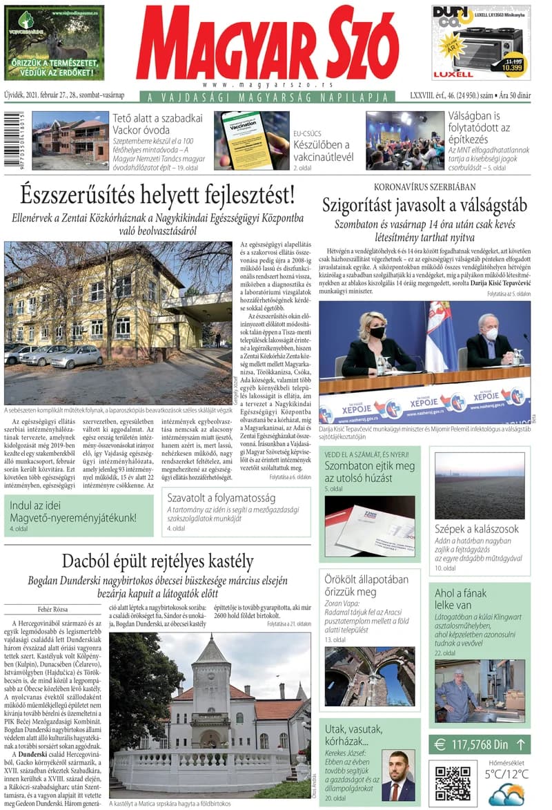Magyar Szó, 78. évf. 2021. február 27. – 28. 46. sz. 1–32. oldal