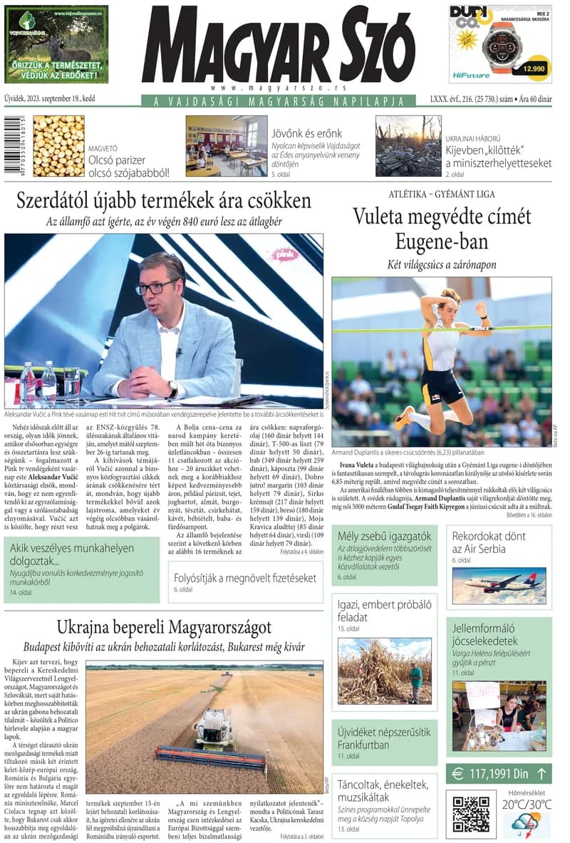 Magyar Szó, 80. évf. 2023. szeptember 19. 216. sz. 1–20. oldal