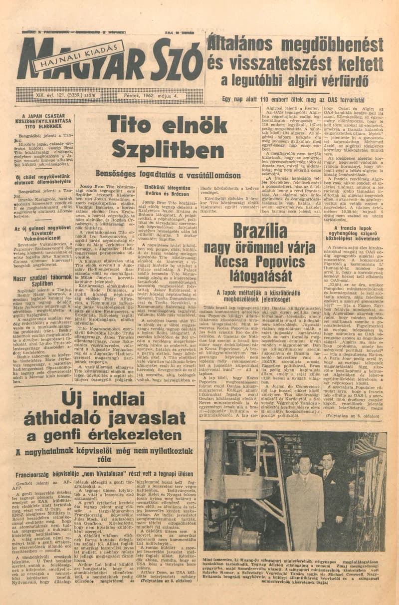 Magyar Szó, 19. évf. 1962. május 4. 121. sz. 1–14. oldal