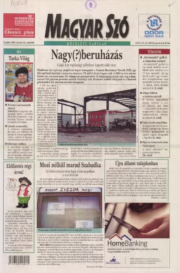 Magyar Szó, 66. évf. 2009. március 19. 64. sz. 1–20. oldal