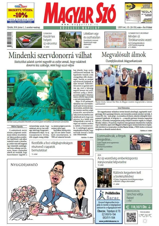 Magyar Szó, 75. évf. 2018. június 2. – 3. 125. sz. 1–48. oldal
