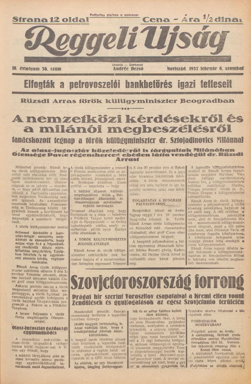 Reggeli Újság, 18. évf. 1937. február 6. 36. sz.