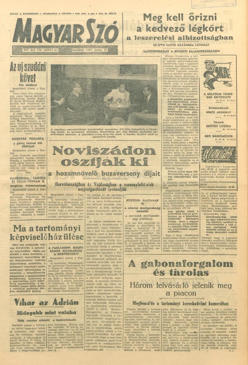 Magyar Szó, 14. évf. 1957. június 29. 176. sz. 1–10. oldal