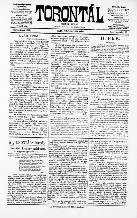 Torontál, 29. évf. 1900. november 20. 266. sz.