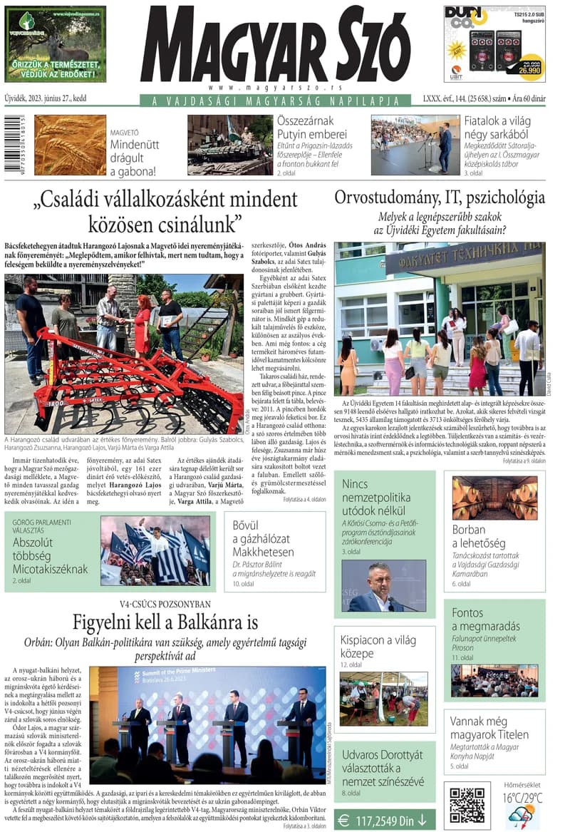 Magyar Szó, 80. évf. 2023. június 27. 144. sz. 1–20. oldal