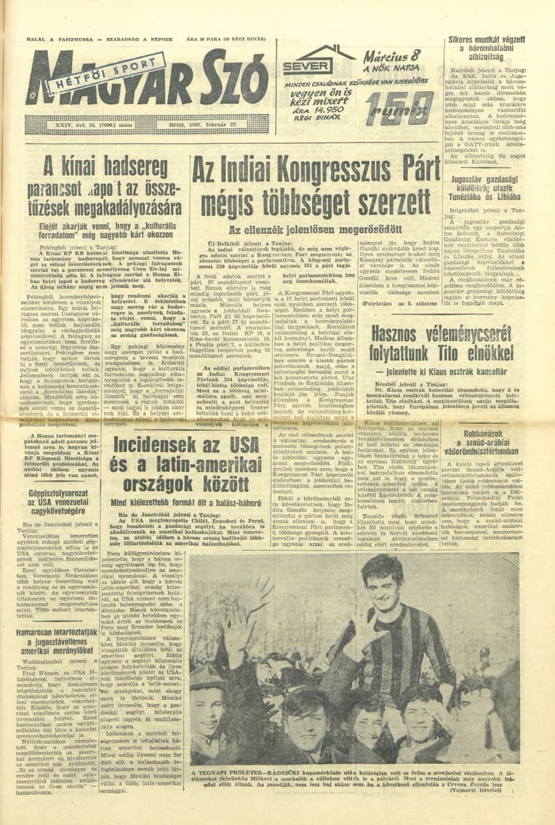 Magyar Szó, 24. évf. 1967. február 27. 55. sz. 1–14. oldal