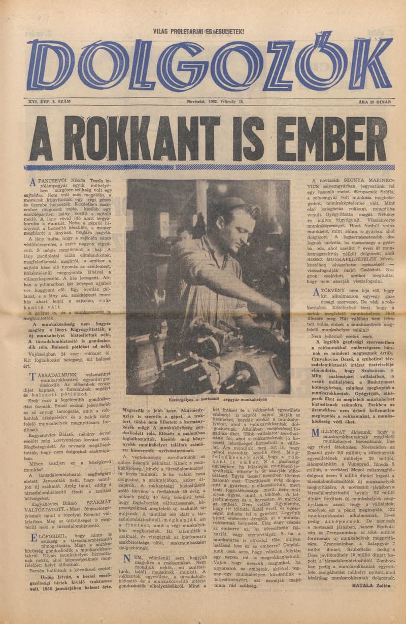 Dolgozók, 16. évf. 1962. február 16. 8. sz.