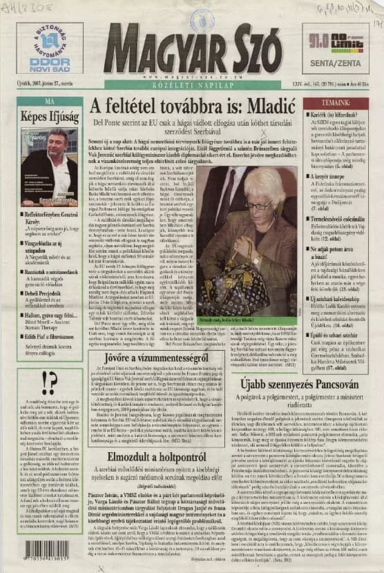 Magyar Szó, 64. évf. 2007. június 27. 147. sz. 1–20. oldal