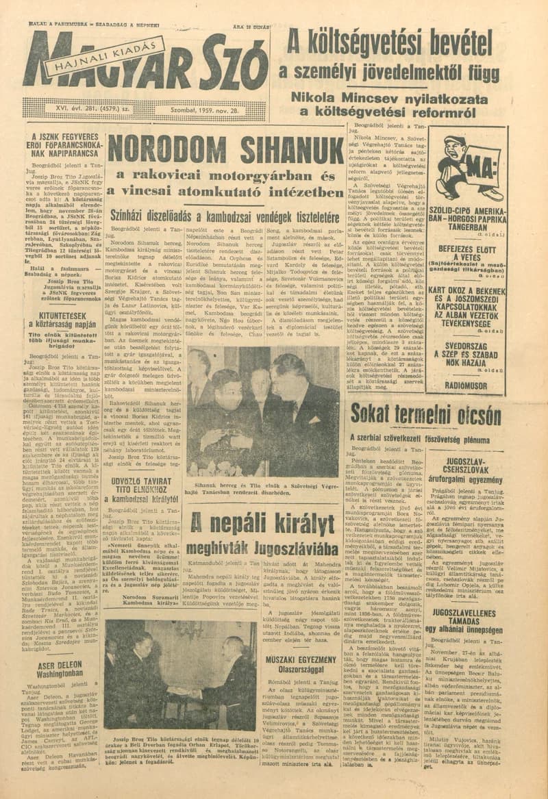 Magyar Szó, 16. évf. 1959. november 28. 281. sz. 1–22. oldal