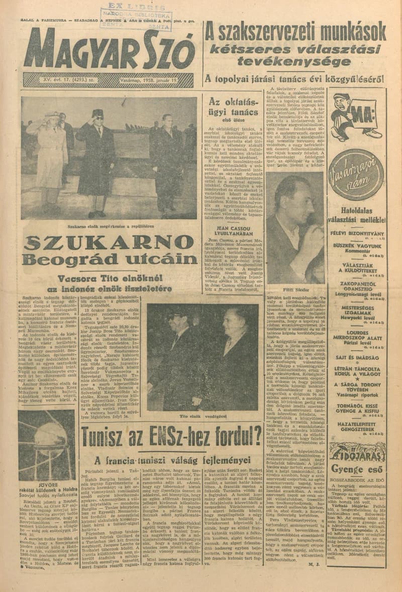Magyar Szó, 15. évf. 1958. január 19. 17. sz. 1–10. oldal