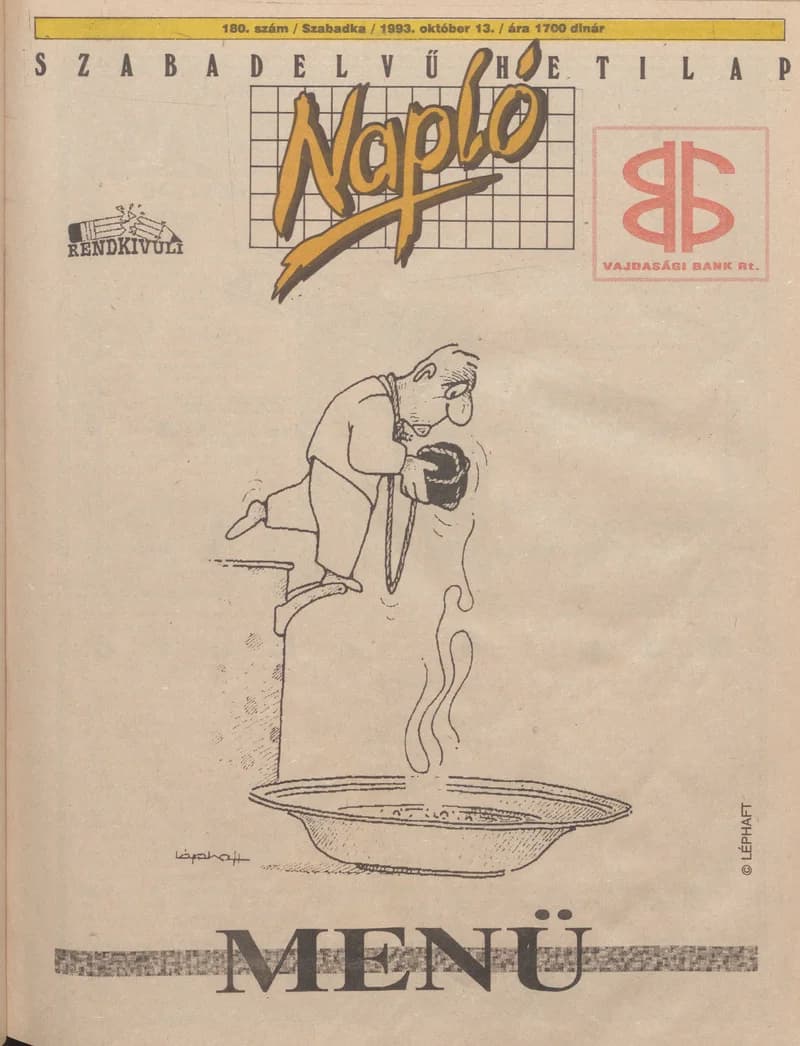 Napló - Szabadelvű hetilap, 4. évf. 1993. október 13. 180. sz.