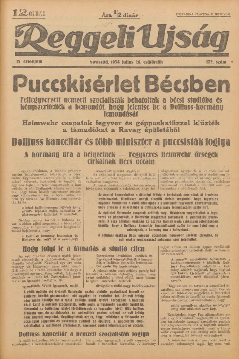 Reggeli Újság, 15. évf. 1934. július 26. 172. sz.