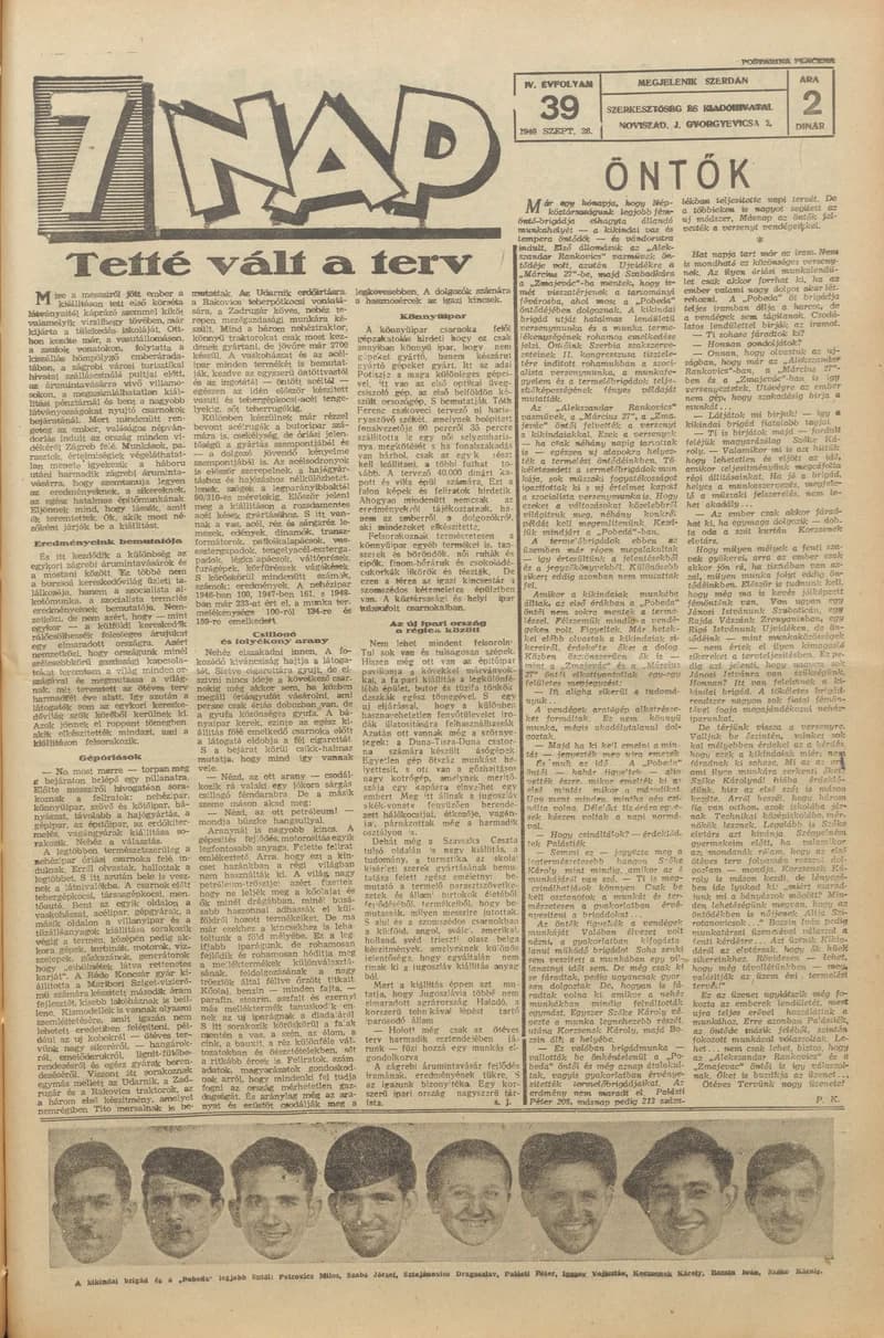 7 Nap, 4. évf. 1949. szeptember 28. 39. sz. 1–4. oldal