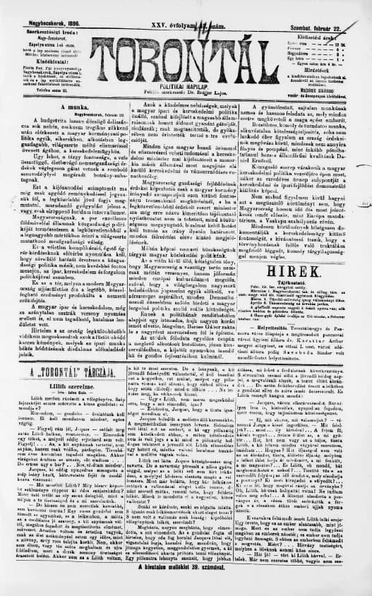 Torontál, 25. évf. 1896. február 22. 44. sz.