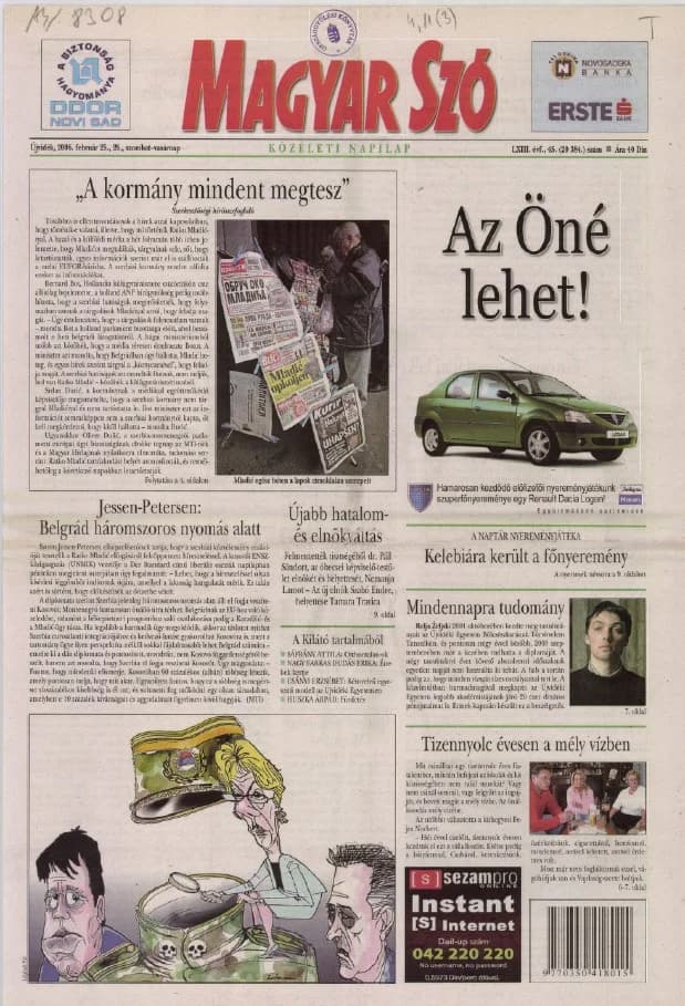 Magyar Szó, 63. évf. 2006. február 25. – 26. 45. sz. 1–28. oldal