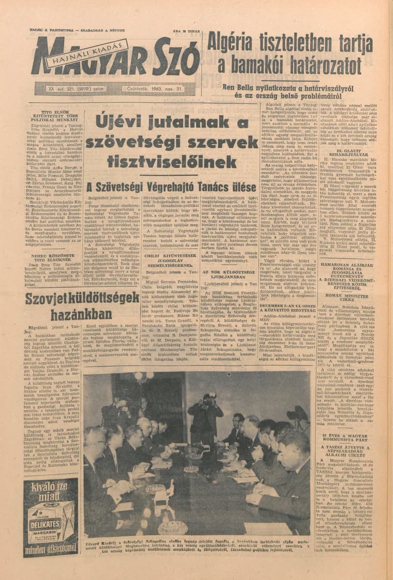 Magyar Szó, 20. évf. 1963. november 21. 321. sz. 1–16. oldal
