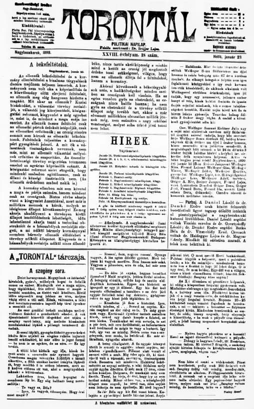 Torontál, 28. évf. 1899. január 23. 18. sz.
