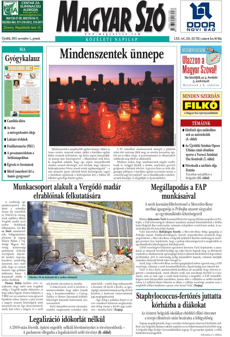 Magyar Szó, 70. évf. 2013. november 1. 255. sz. 1–16. oldal