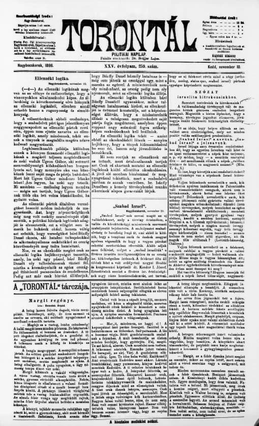 Torontál, 25. évf. 1896. november 10. 259. sz.