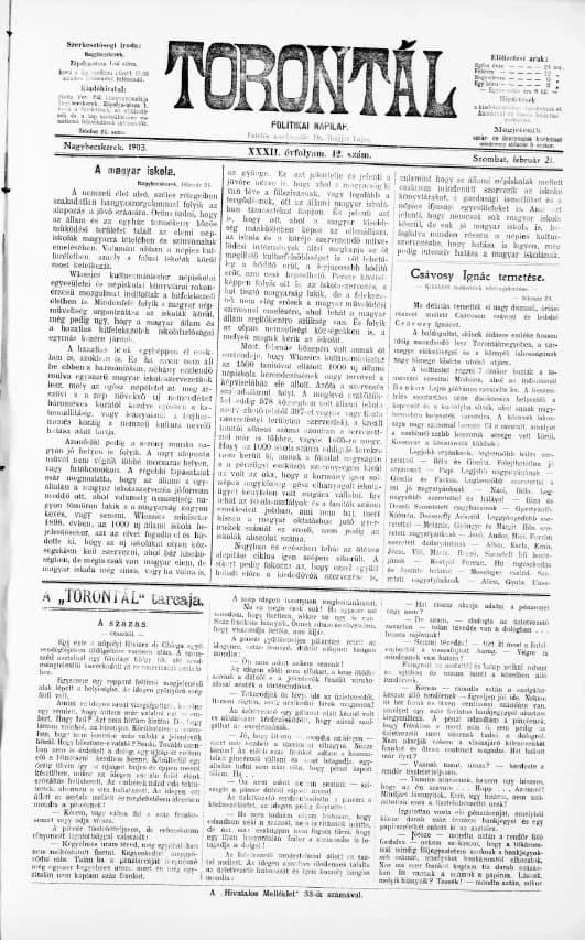 Torontál, 32. évf. 1903. február 21. 42. sz.