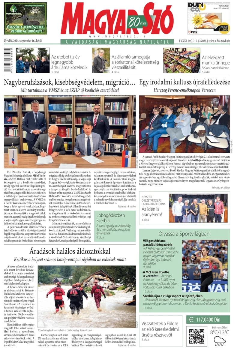 Magyar Szó, 81. évf. 2024. szeptember 16. 215. sz. 1–16. oldal