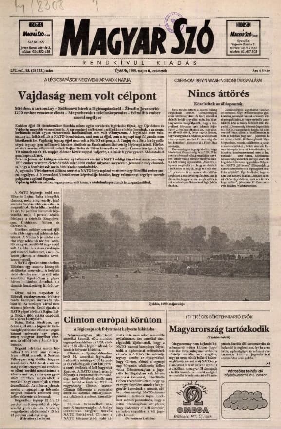 Magyar Szó, 56. évf. 1999. május 6. 95. sz. 1–8. oldal