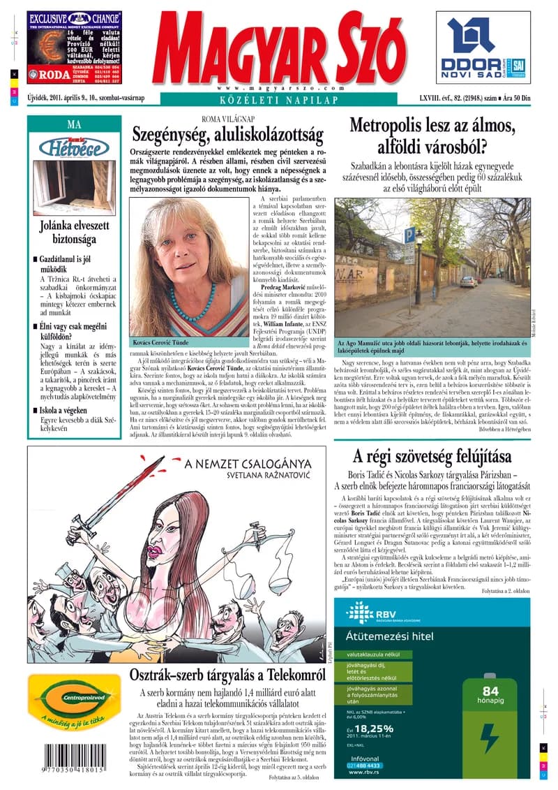 Magyar Szó, 68. évf. 2011. április 9. – 10. 82. sz. 1–48. oldal