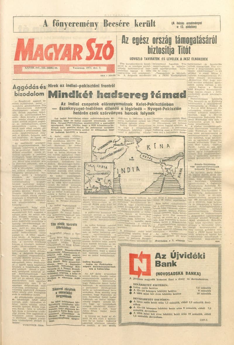 Magyar Szó, 28. évf. 1971. december 5. 333. sz. 1–32. oldal