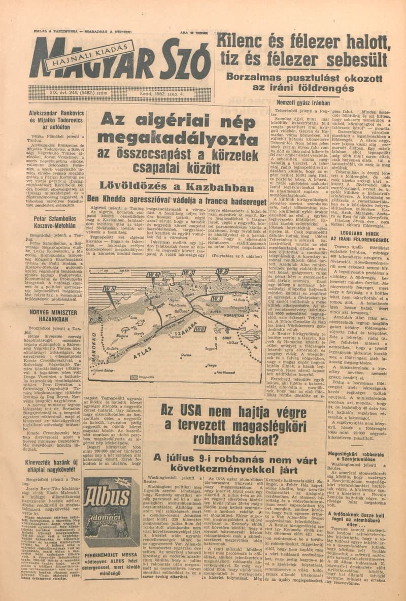 Magyar Szó, 19. évf. 1962. szeptember 4. 244. sz. 1–14. oldal