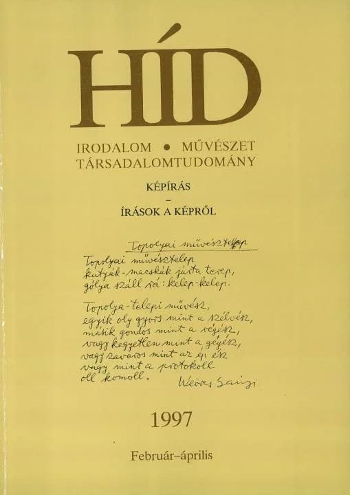 Híd, 61. évf. 1997. február – április. 2–4. sz. 113–304. oldal